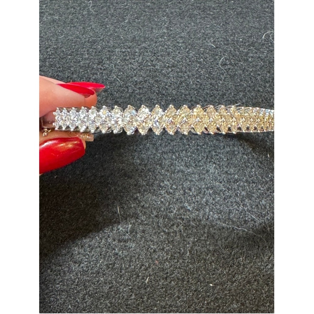 Women's Sterling Silver & Diamond Bangle Bracelet, .50 CTW